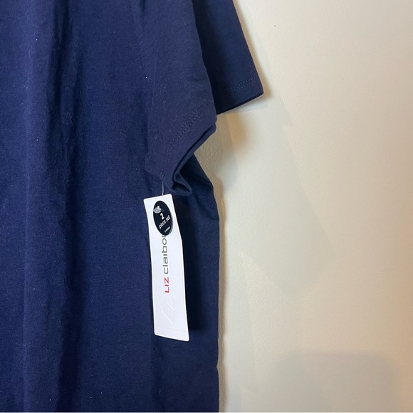 NWT Liz Claiborne Navy Short-Sleeved Sleep Shirt Large - Picture 3 of 5